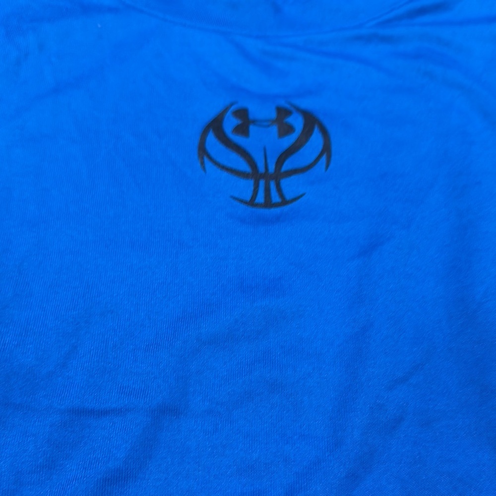 Under Armour Men's Blue and Black Tank Top with Basketball Logo - Picture 3 of 8